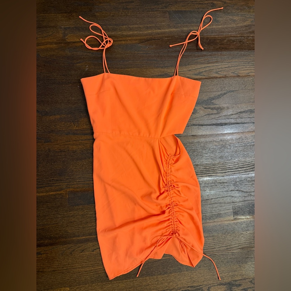 Amanda Uprichard Orange Cutout Mini Dress large